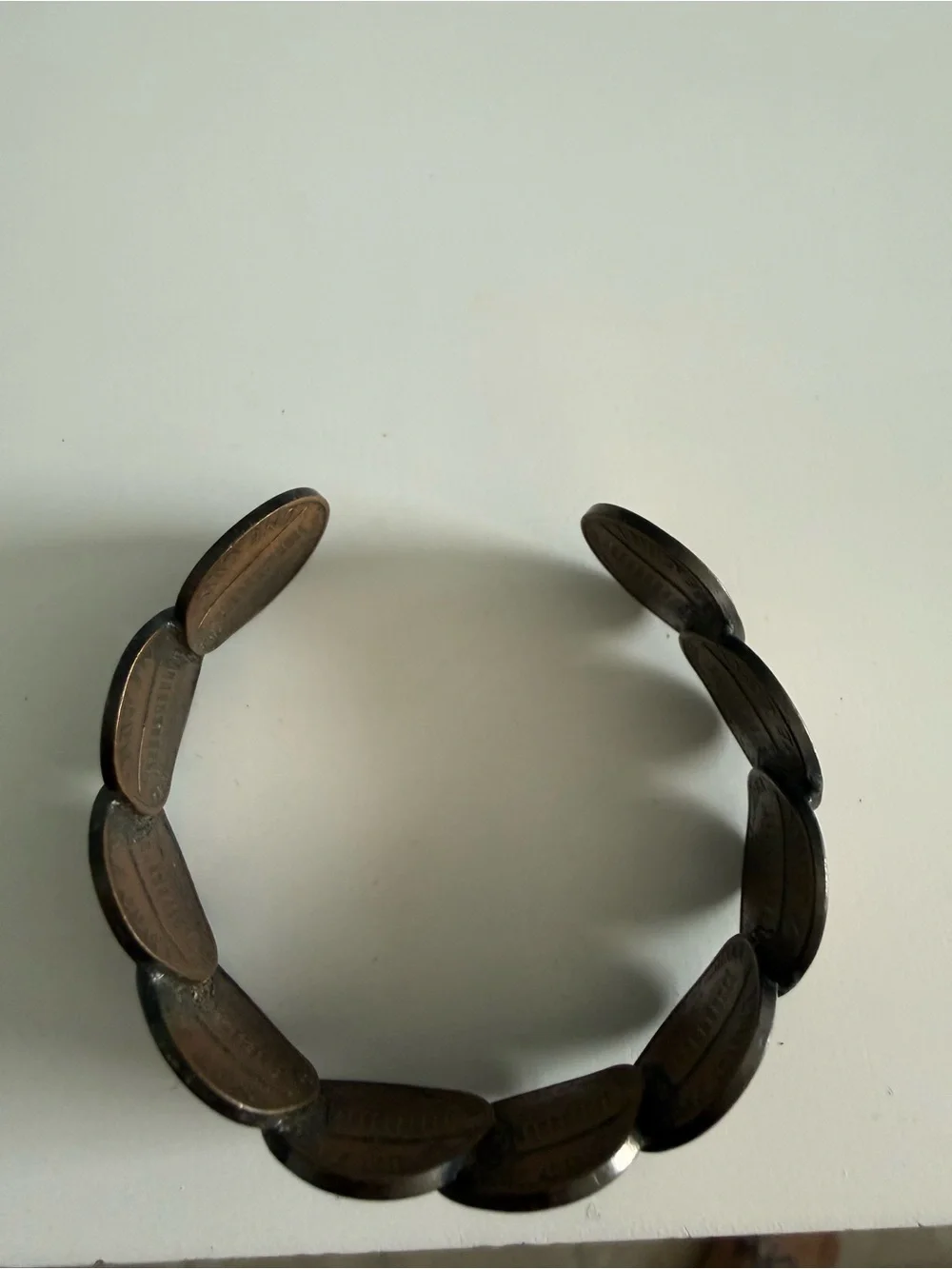 Vintage 1975 Copper Penny Cuff Bracelet